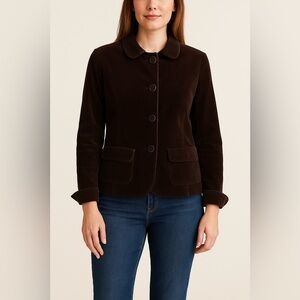 *Talbots Brown Corduroy Button Front Jacket Size 14 | Classic Fall Layer